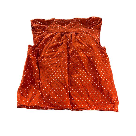 Banana Republic Orange Polka Dot Sleeveless Tank Top Women's Size Medium - Picture 2 of 7